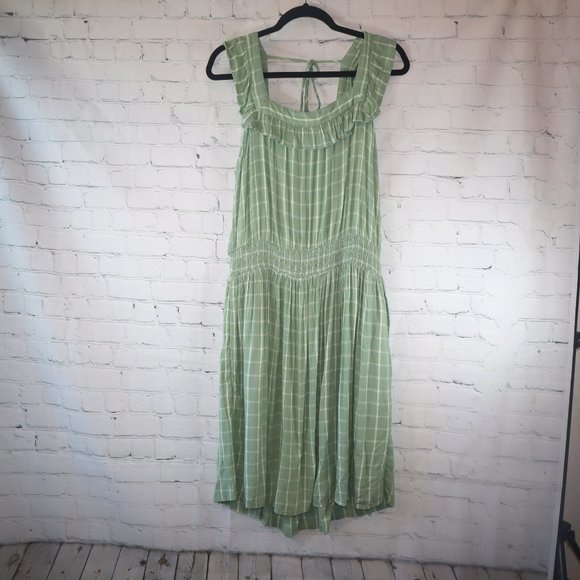 Maurices Green and White Striped Maxi Summer Dress Women's Size L - Picture 1 of 8